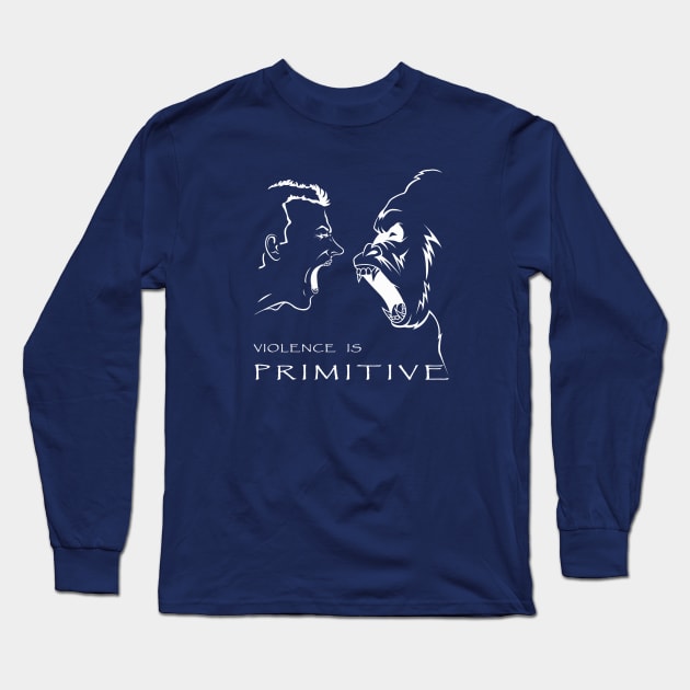 Violence is Primitive 2 Long Sleeve T-Shirt by Del Mito al Logos